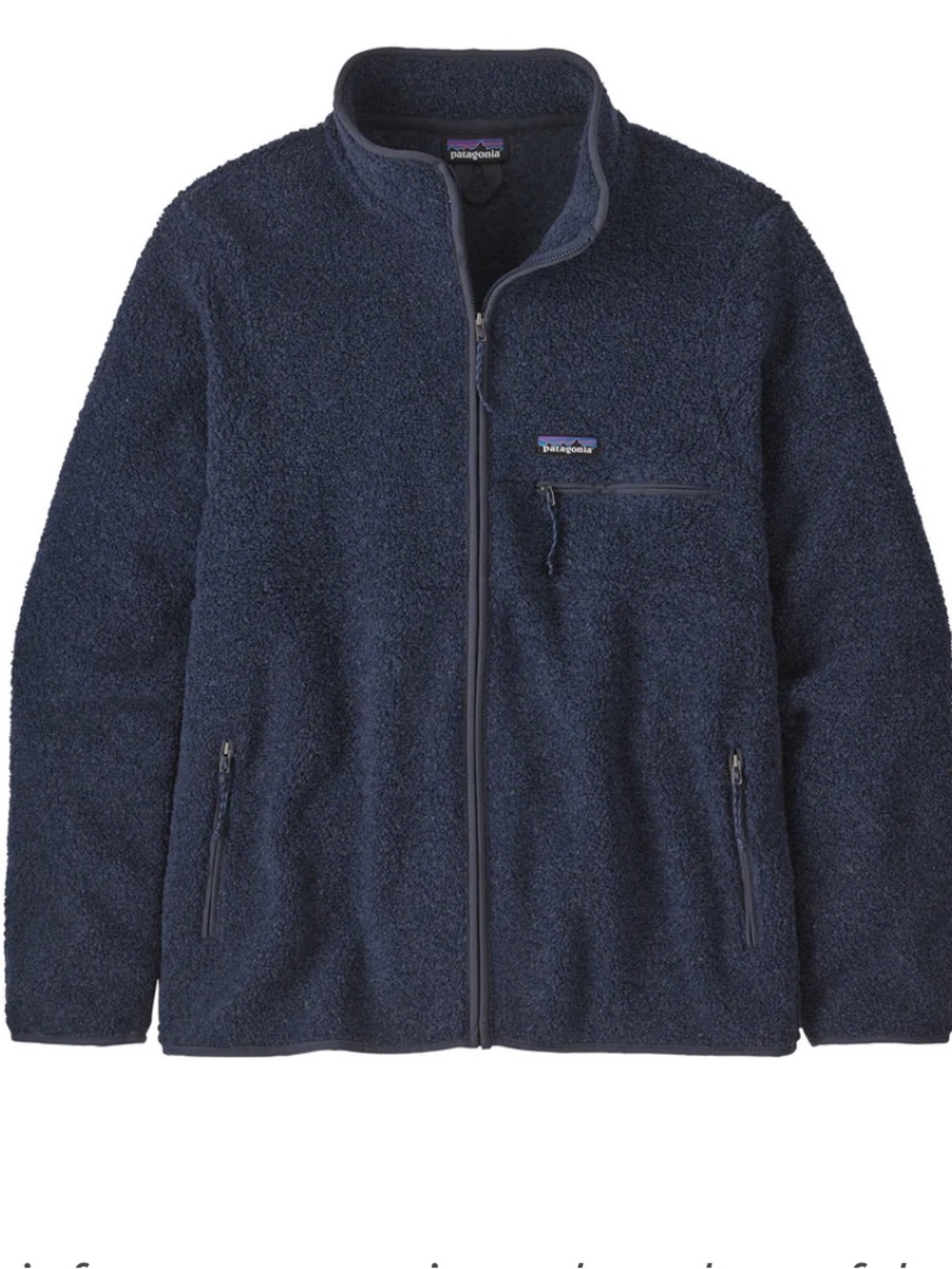 Patagonia Navy Fleece Full-Zip Jacket Size L